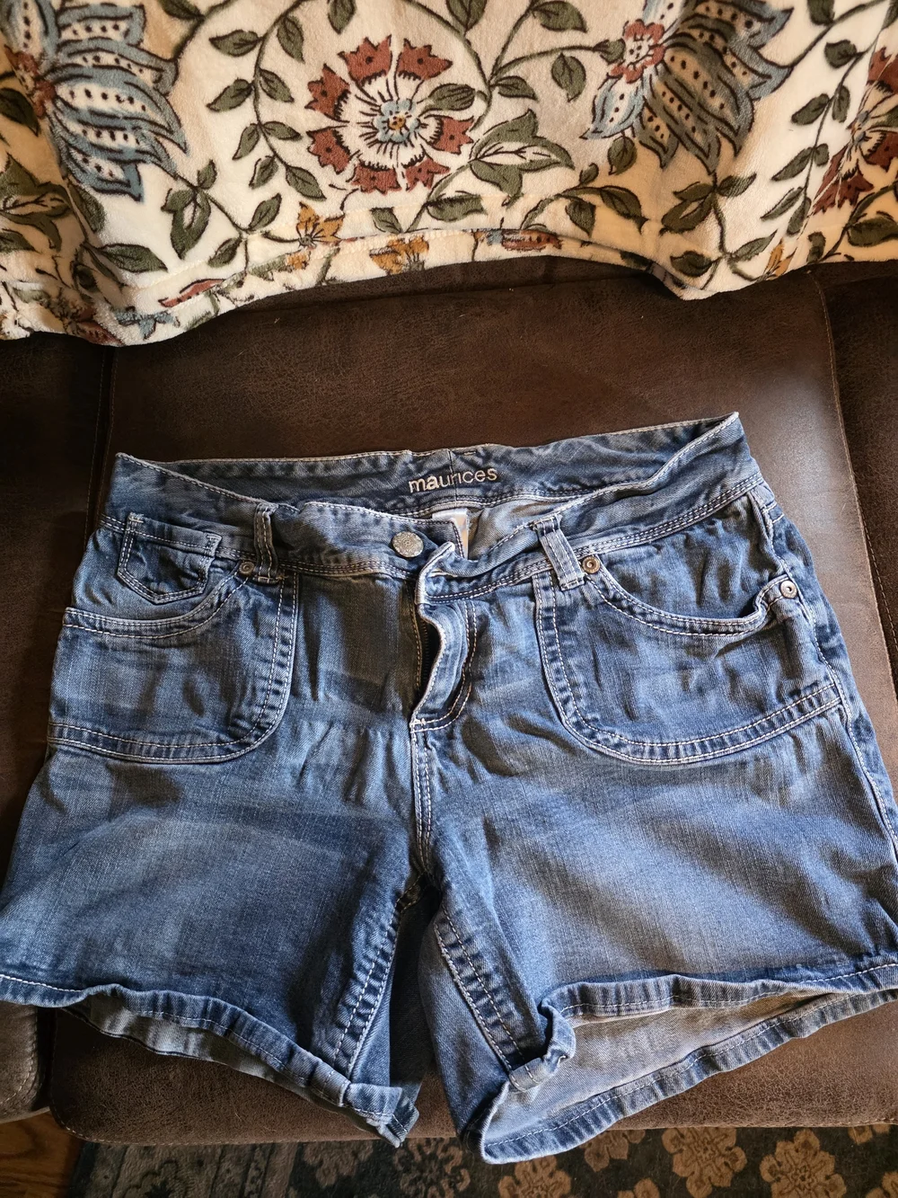 Maurices Women's Blue Denim Shorts